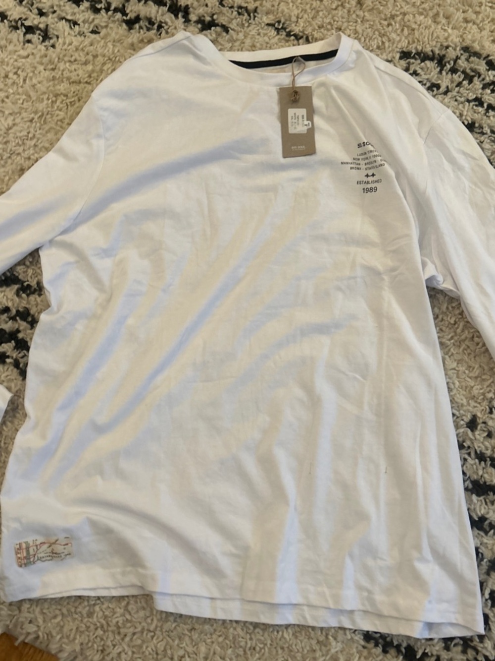 Triple Five Soul 555 Men's XXL White Long Sleeve Shirt Y2K 212-555-SOUL